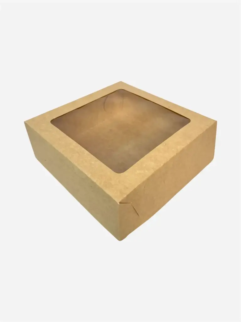 [Eco Kraft 18X18 con  visor] Caja 1818 Eco Kraft   // pack  25 unidades (Con visor)